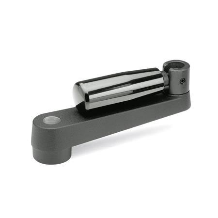 Otto Ganter Cranked Handle with Retractable Handle Aluminum, GN 471.3